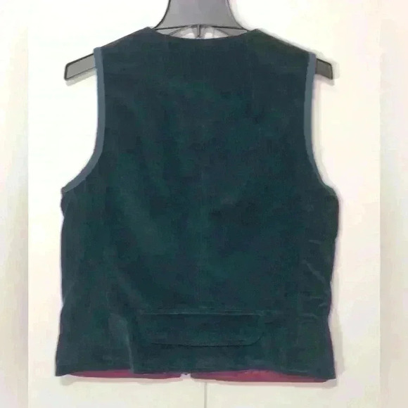Liz Claiborne Unique Vintage Teal Corduroy Hunting Vest Fuchsia Lining Sz Medium - Picture 5 of 15